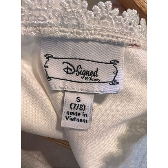 Disney D-Signed Girl's S Beauty & The Beast Lace Trim Pink Floral Dress Formal - Picture 7 of 8